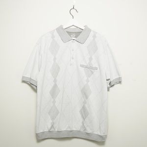 David Taylor Men's Silver Diamond Pattern Polo
